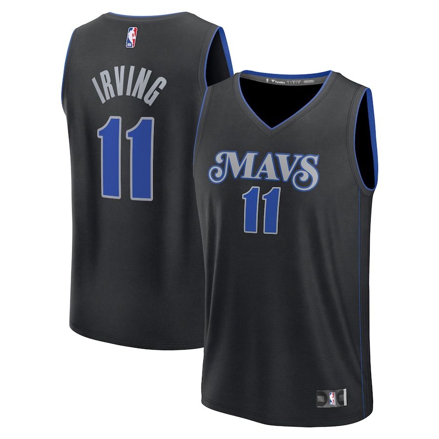 Men Dallas Mavericks #11 Kyrie Irving Fanatics Branded Black City Edition 2023-24 Fast Break NBA Jersey->dallas mavericks->NBA Jersey